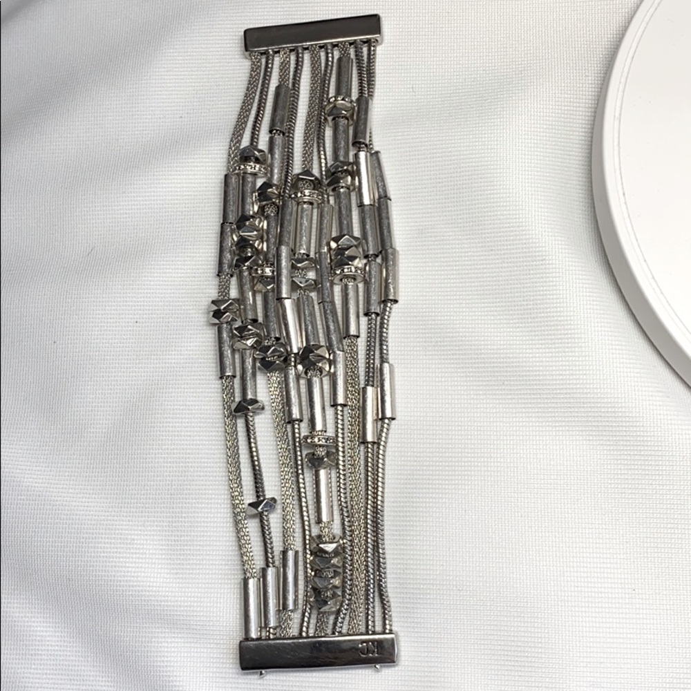 Kenneth Cole layered silver bracelet